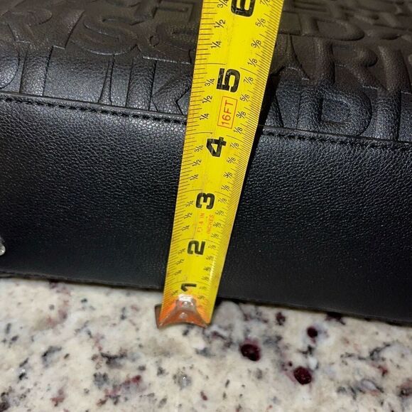 Karl Lagerfeld Womens Embossed Logo Maybelle Satchel Crossbody Black Medium NWT - Picture 12 of 12